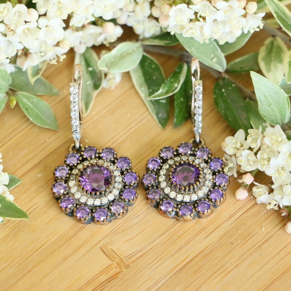 Sterling Silver Cubic Zirconia Stones Earrings - Picture 4 of 6